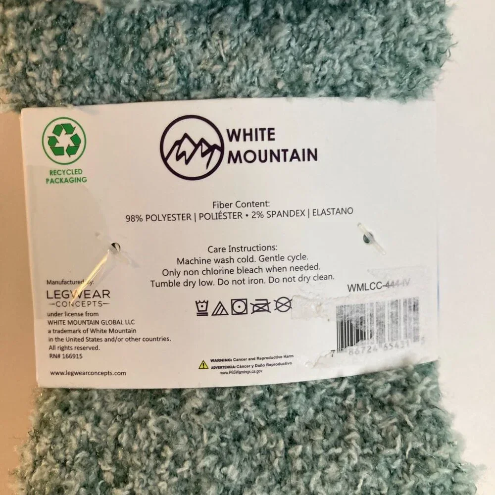 Womens White Mountain Cozy Crew Socks 3 Pair Set Size 6 - 10 Polyester Spandex W